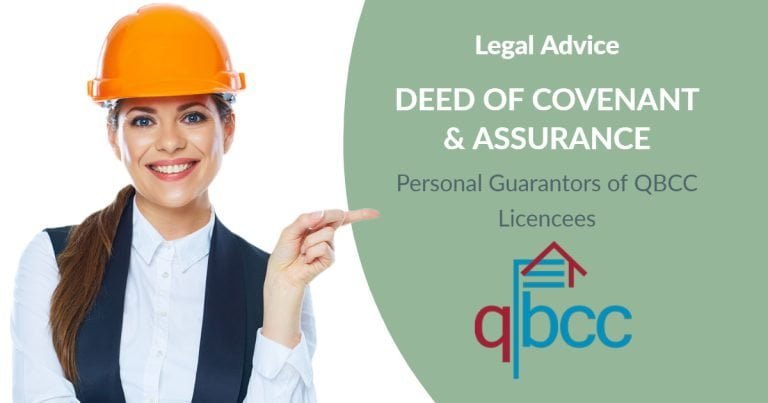 QBCC Deed of Covenant and Assurance Legal Advice